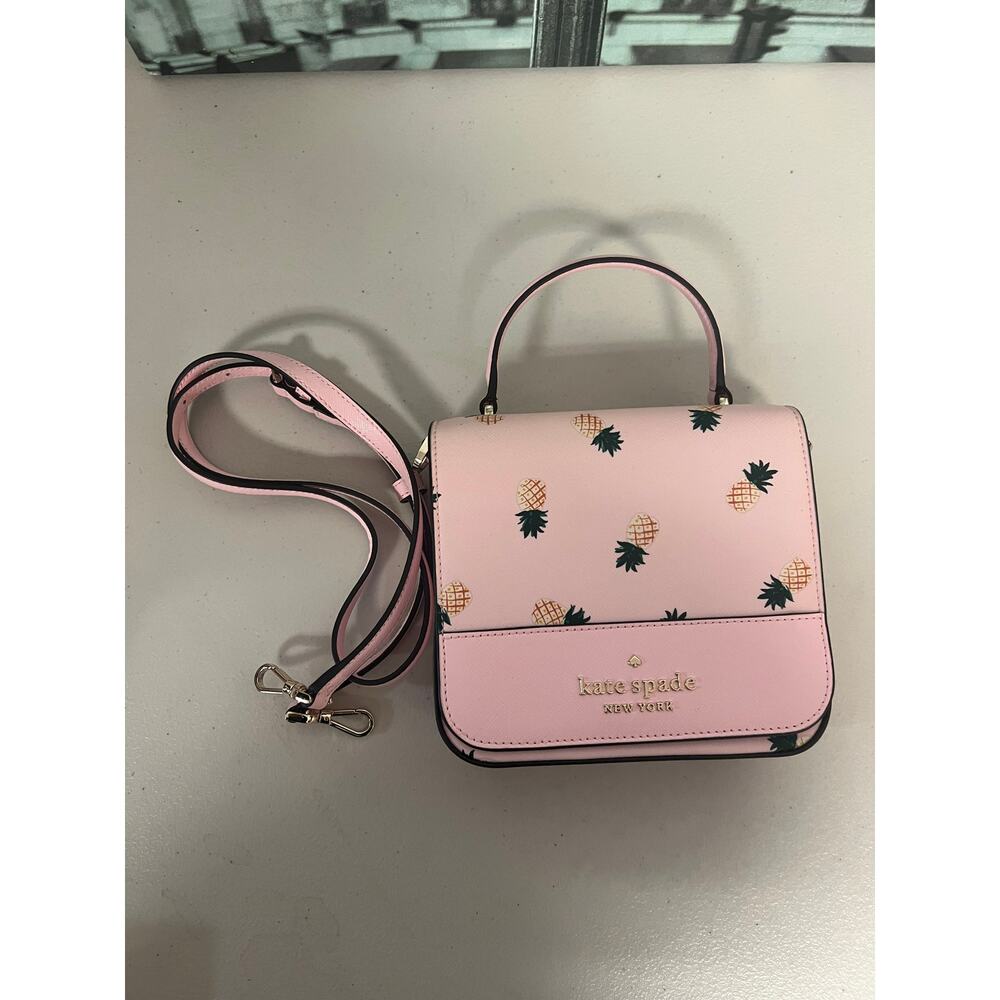 Kate Spade K7629 Staci Square Pineapple Crossbody Pink - Picture 7 of 8